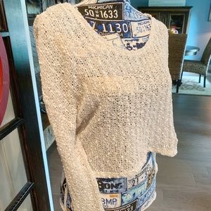 Bongo Junior's Cropped Sweater, Cream, Large, NEW!